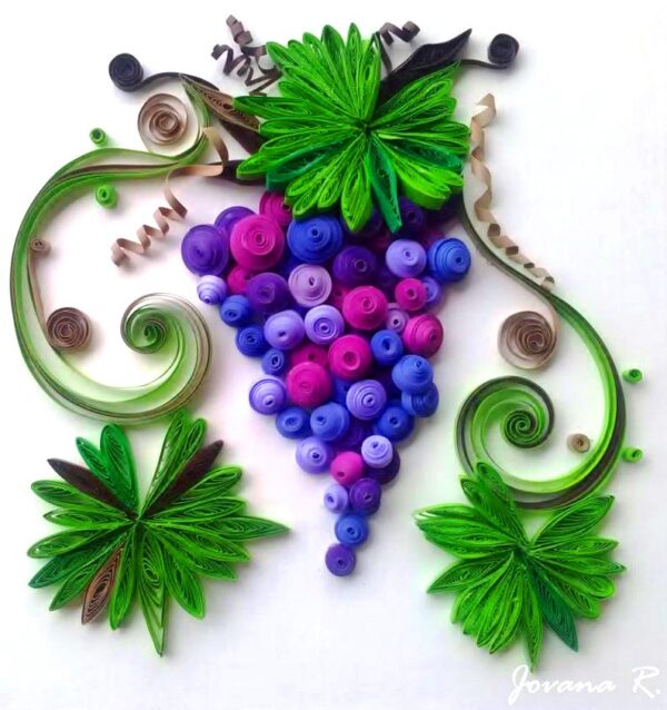 Quilling grapes card