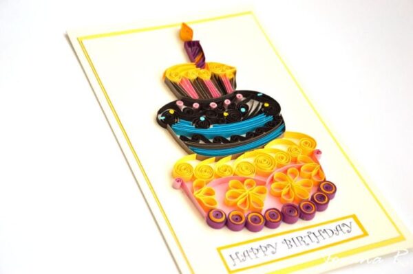Birthday cake quilling card